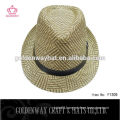 mixed color lady crochet fedora hat